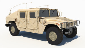 High-Quality HMMWV Hummer Military Vehicle 3D Model Thumbnail