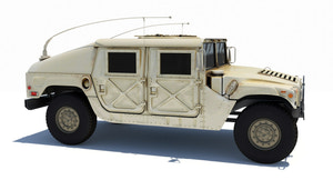HMMWV Hummer Miliatry Vehicle 3D Model Thumbnail