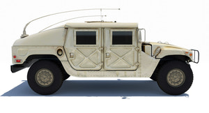 HMMWV Hummer Miliatry Vehicle 3D Model Thumbnail