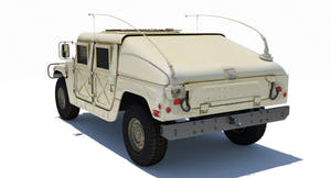 HMMWV Hummer Miliatry Vehicle 3D Model Thumbnail