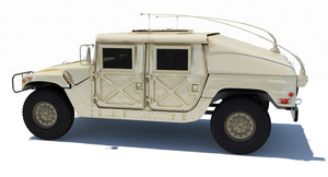 HMMWV Hummer Miliatry Vehicle 3D Model Thumbnail