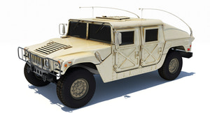 HMMWV Hummer Miliatry Vehicle 3D Model Thumbnail
