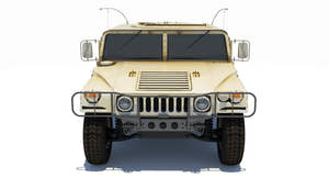 HMMWV Hummer military vehicle 3D model, three-quarter front view Thumbnail