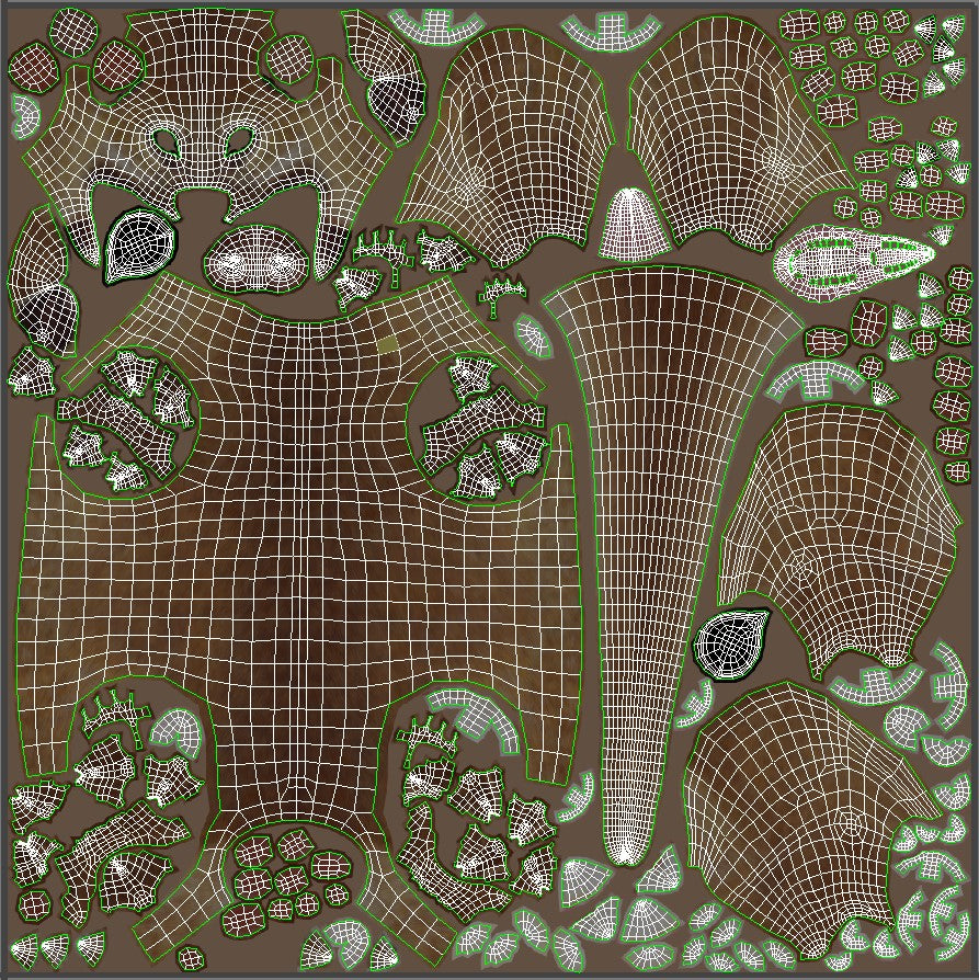 Kinkajou 3D model body uvs