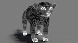 Animated Kinkajou 3D Model Wireframe 2 Thumbnail