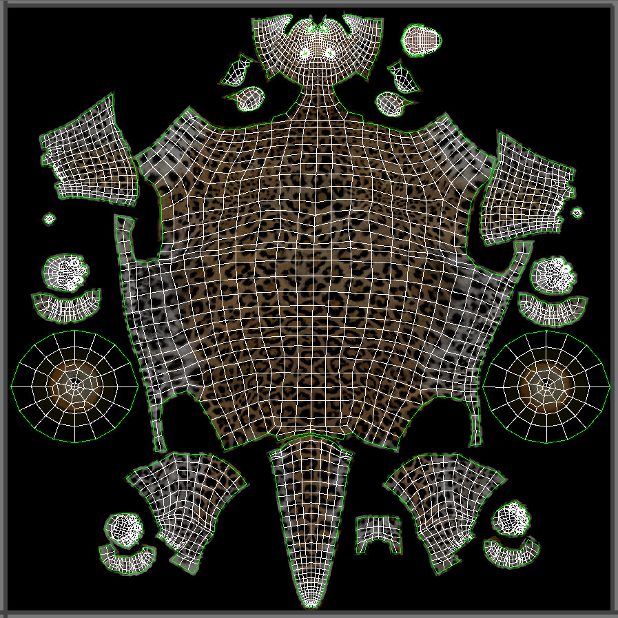 Animated Leopard 3D Model Body UVs