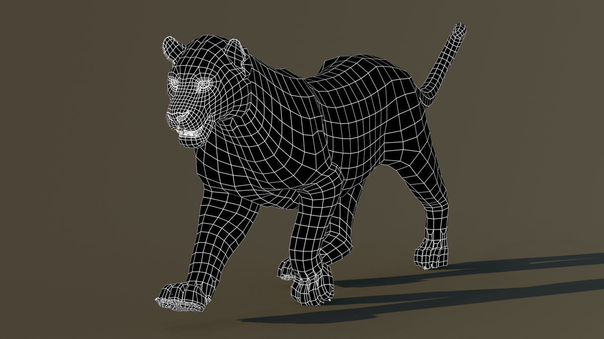 Big Cats Game-Ready 3D Model Bundle: Rigged and Animated