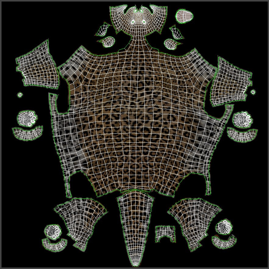 Leopard 3D Model Body UVs