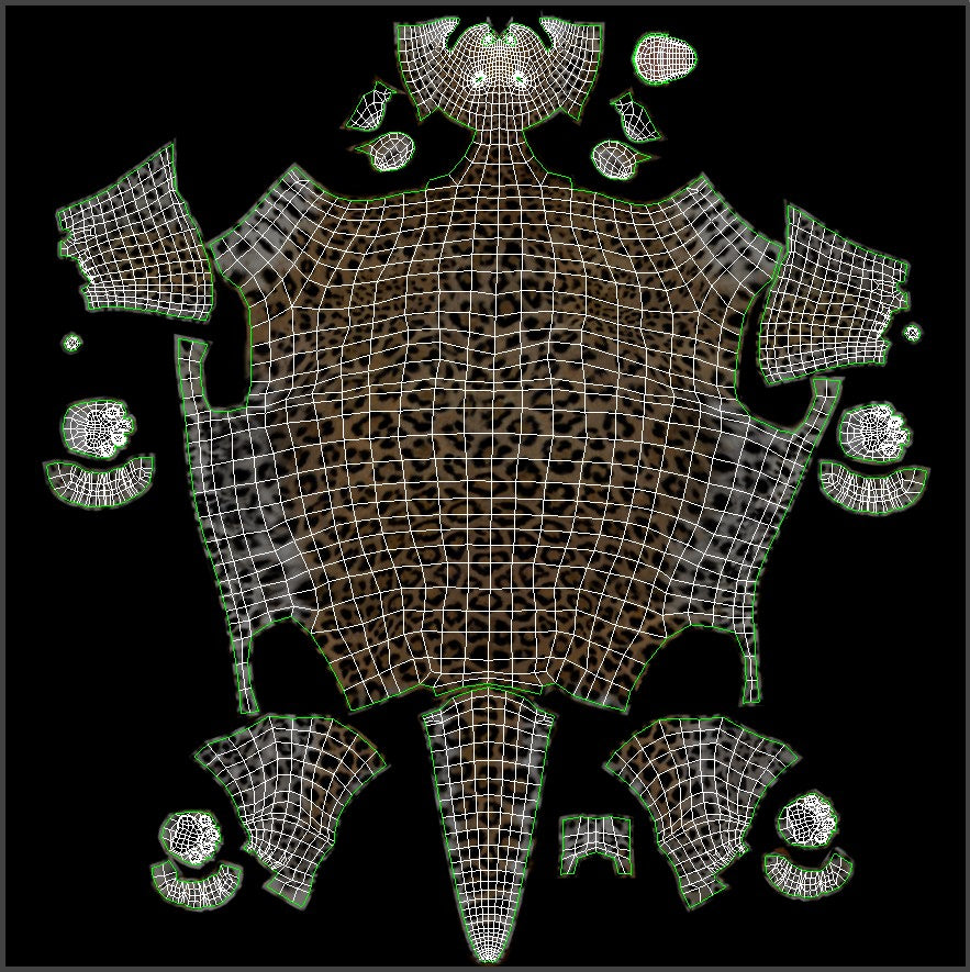 Leopard 3D Model Body UVs