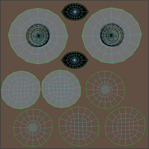 Black Panther 3D Model Eyes UVs Thumbnail