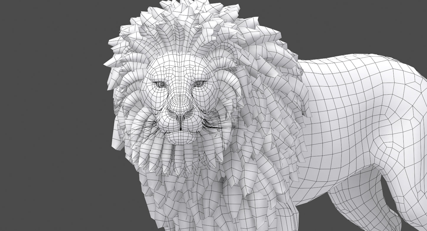 Lion 3D Model Rigged