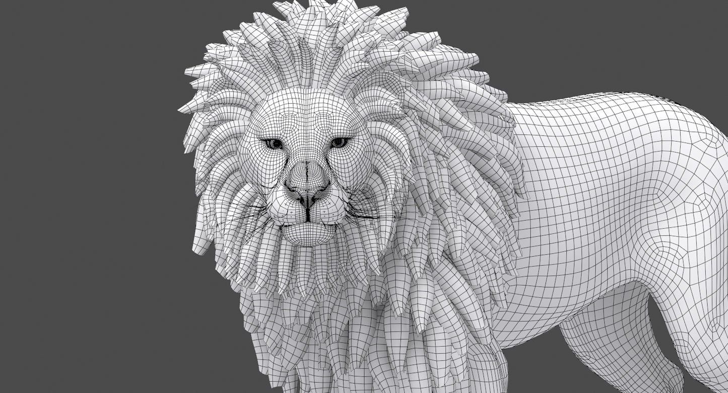 Lion 3D Model Rigged