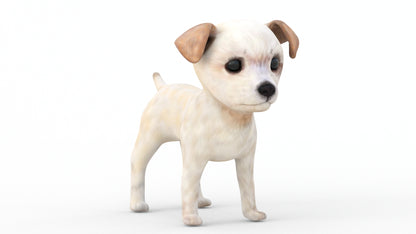 Rigged Maltipoo Dog Puppy Polygonal Fur 3D Model
