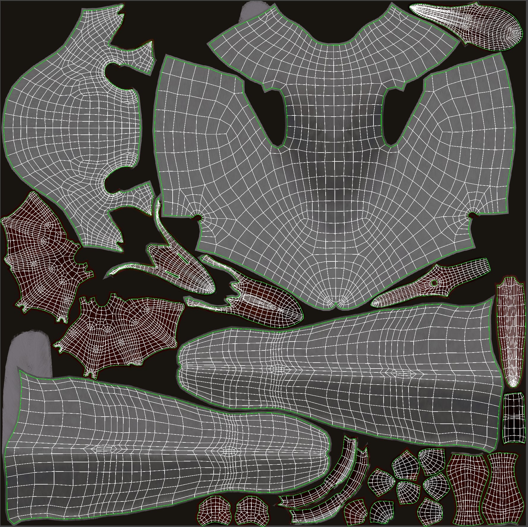 Seagull 3D Model UVs