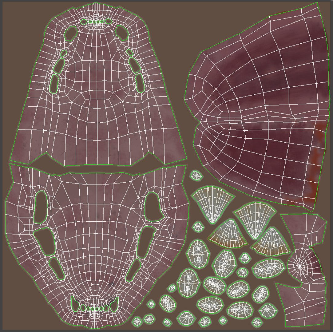 Leopard 3D model Mouth UVs