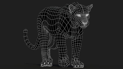 Big Cat 3D Model Rigged Animated Fur Bundle