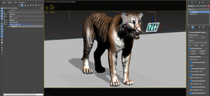 3D model of a tiger in a software development environment Thumbnail