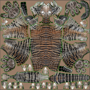 Tiger 3D Model Body UVs Thumbnail