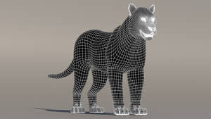 Siberian Tiger 3D Model Wireframe View 1 Thumbnail