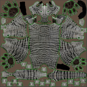 White Tiger 3D Model Body UVs Thumbnail