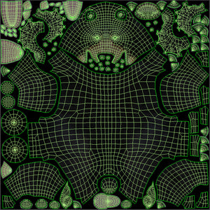 Animated Black Bear 3D Model body UV map with clean non-overlapping unwrapped layout for texturing