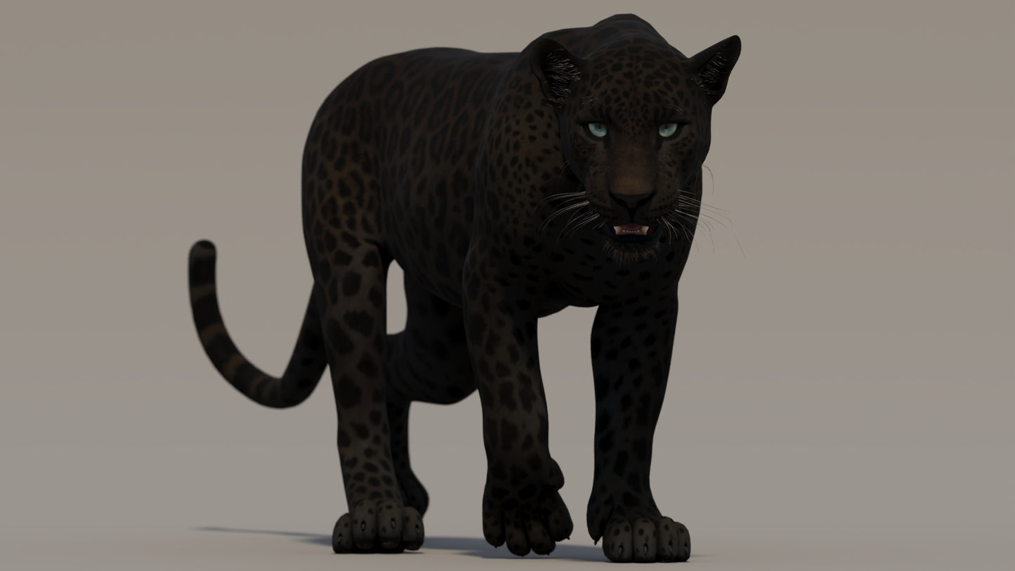 Animated Black Panther 3D Model