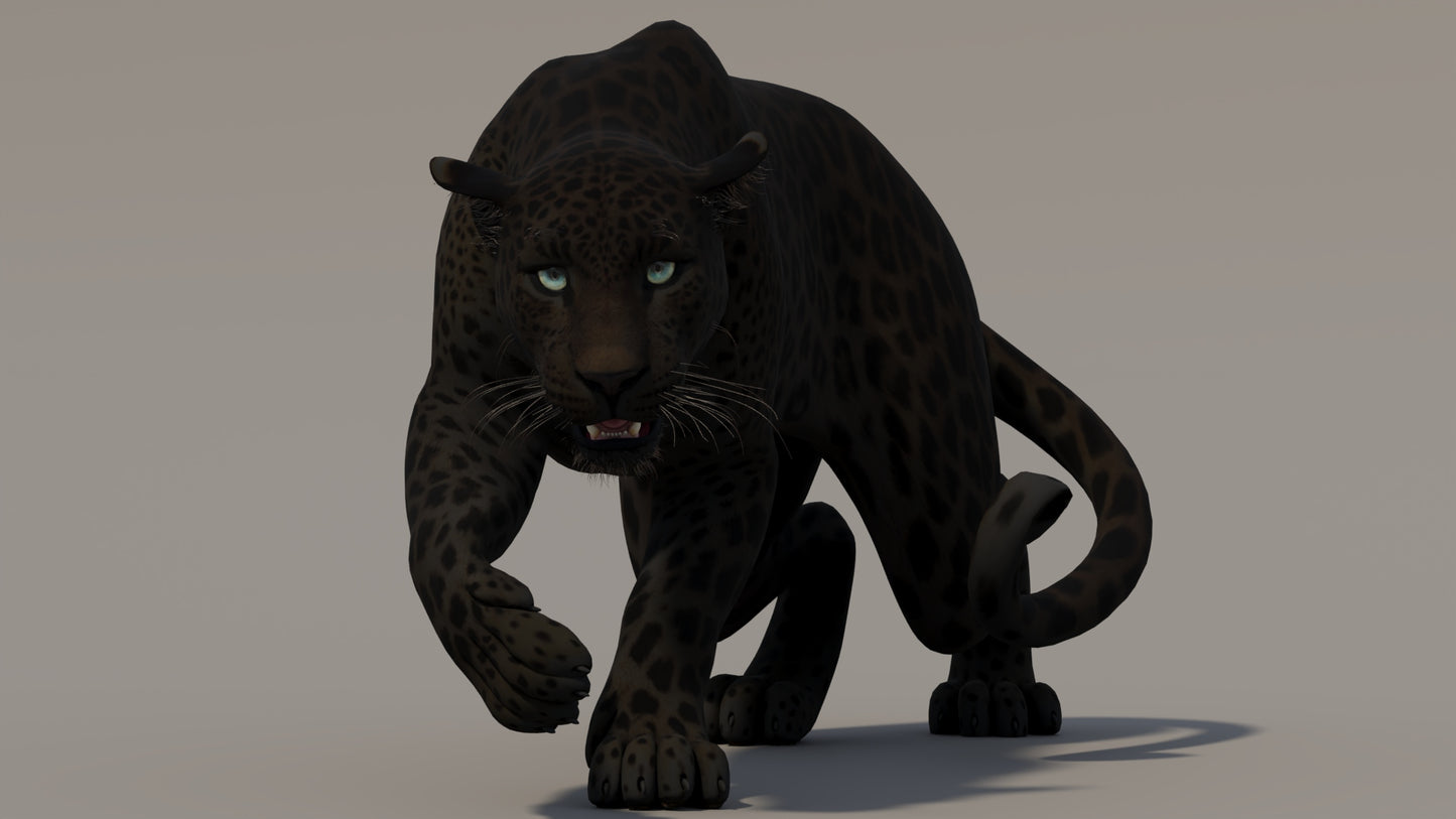 Animated Black Panther 3D Model