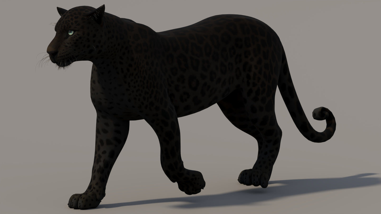 Animated Black Panther 3D Model