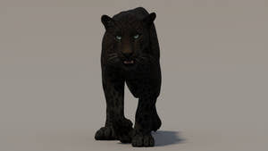 Fully Rigged and Animated Black Panther 3D Model Thumbnail