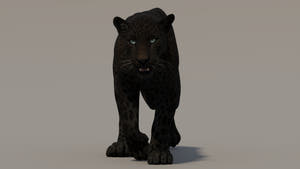 Fully Rigged and Animated Black Panther 3D Model Thumbnail