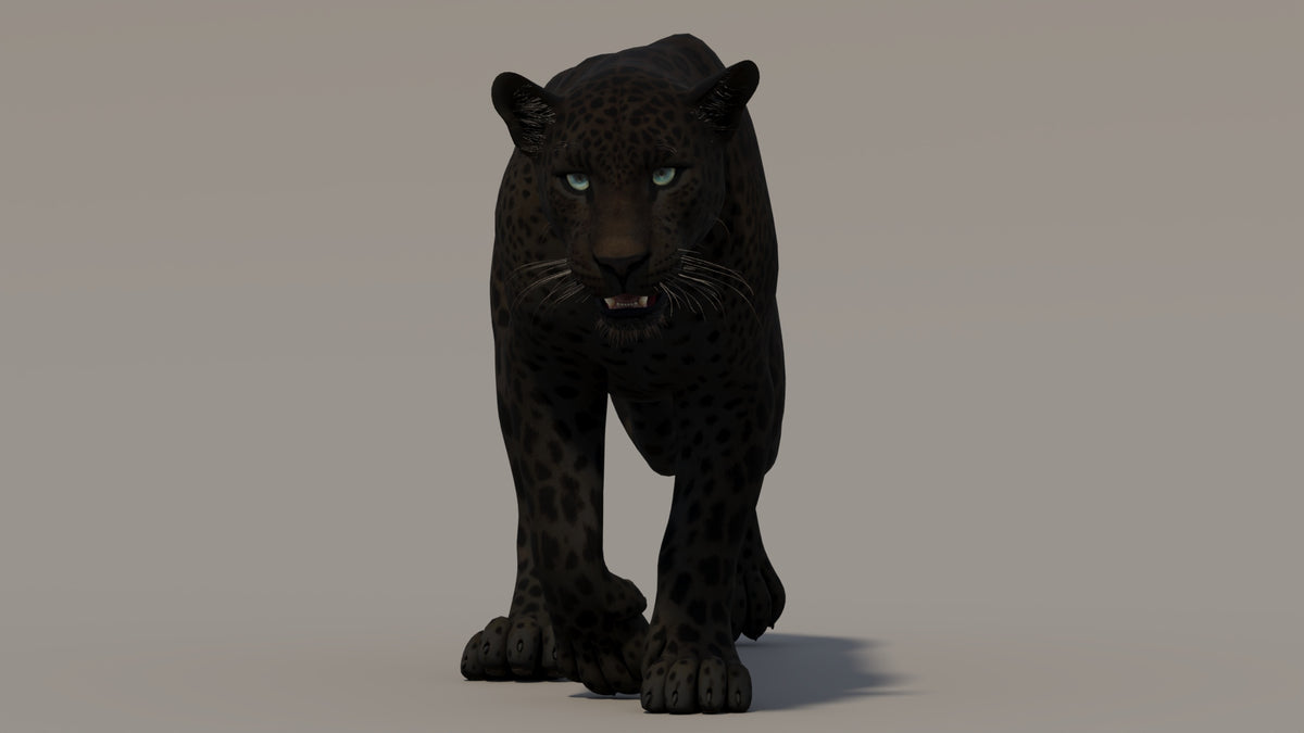 Fully Rigged and Animated Black Panther 3D Model