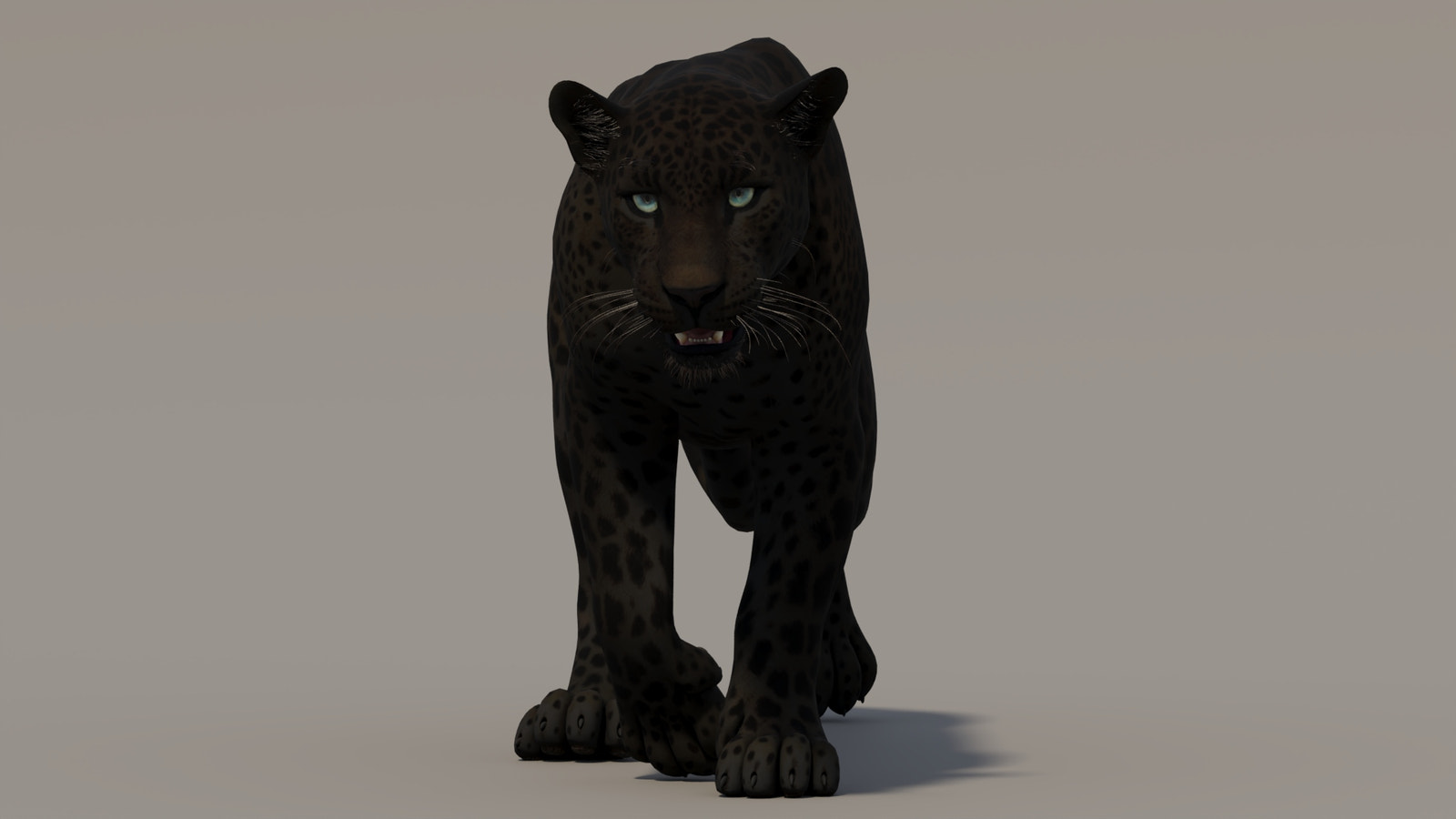 Fully Rigged and Animated Black Panther 3D Model
