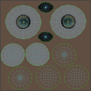 Black Panther 3D model Eyes UVs Thumbnail