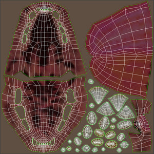 cheetah 3D model mouth uvs Thumbnail