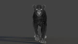Lifelike Lion 3D Model Wireframe view 0 Thumbnail