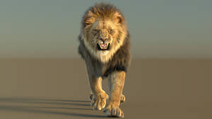 Realistic Lion 3D Model for VFX and Rendering – Animated Roar with Fur Thumbnail
