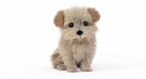 Animated Maltipoo Dog Puppy 3D Model Alpha Hair Thumbnail