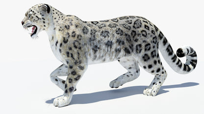 Animated Snow Leopard 3D Model