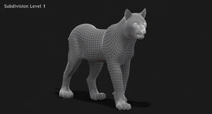 Animated White Lynx 3D Model - Game-Ready Thumbnail