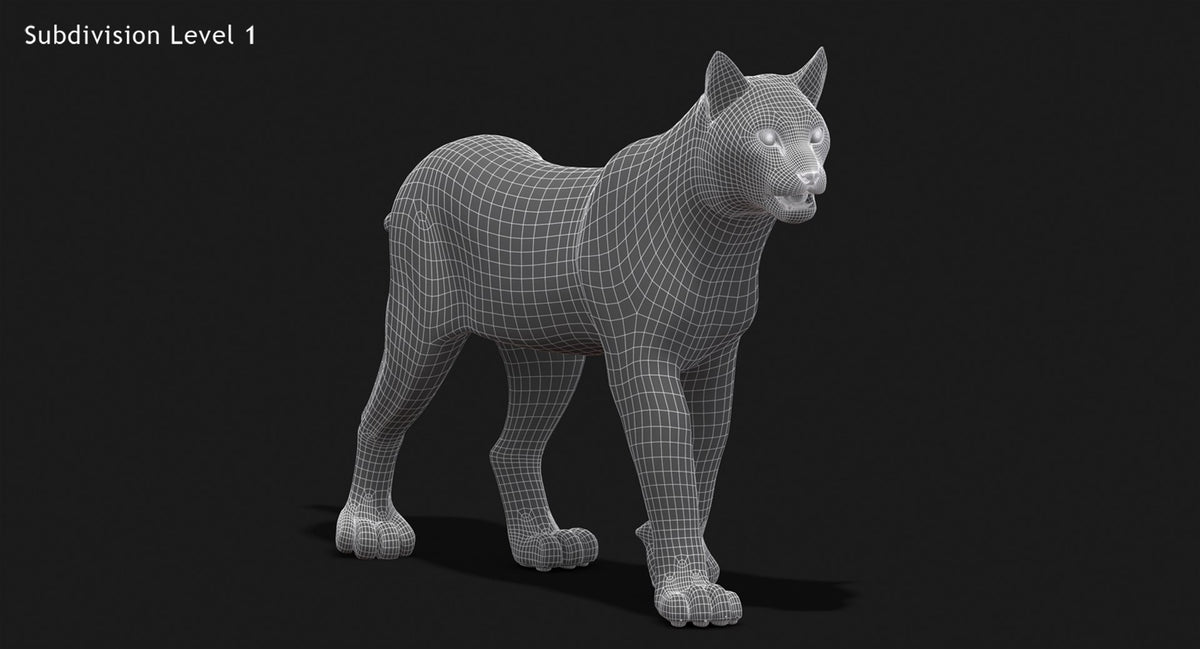 Animated White Lynx 3D Model - Game-Ready