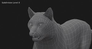 Animated White Lynx 3D Model Thumbnail