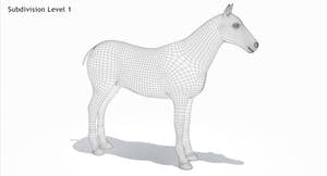 Animated White Horse 3D Model Thumbnail
