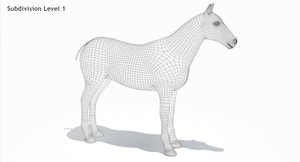 Animated White Horse 3D Model Thumbnail