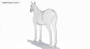 Animated White Horse 3D Model Thumbnail