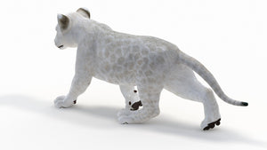 Animated White Lion Cub 3D Model - Game Ready Thumbnail