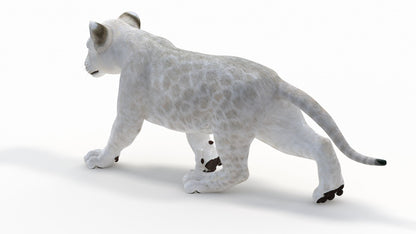 Animated White Lion Cub 3D Model