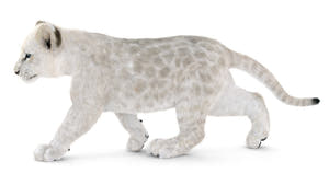 Animated White Lion Cub 3D Model with Fur Thumbnail
