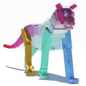 Animated white tiger 3D model - CAT Rig Thumbnail