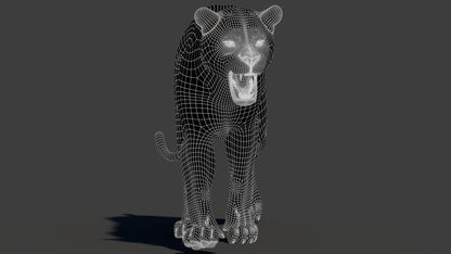 Big Cat 3D Model Rigged Animated Fur Bundle
