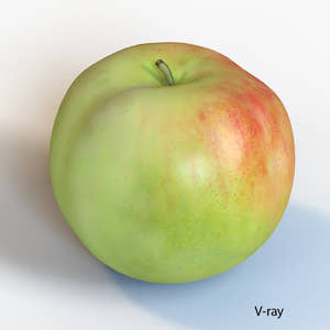 Apple Fruit 3D Model Thumbnail
